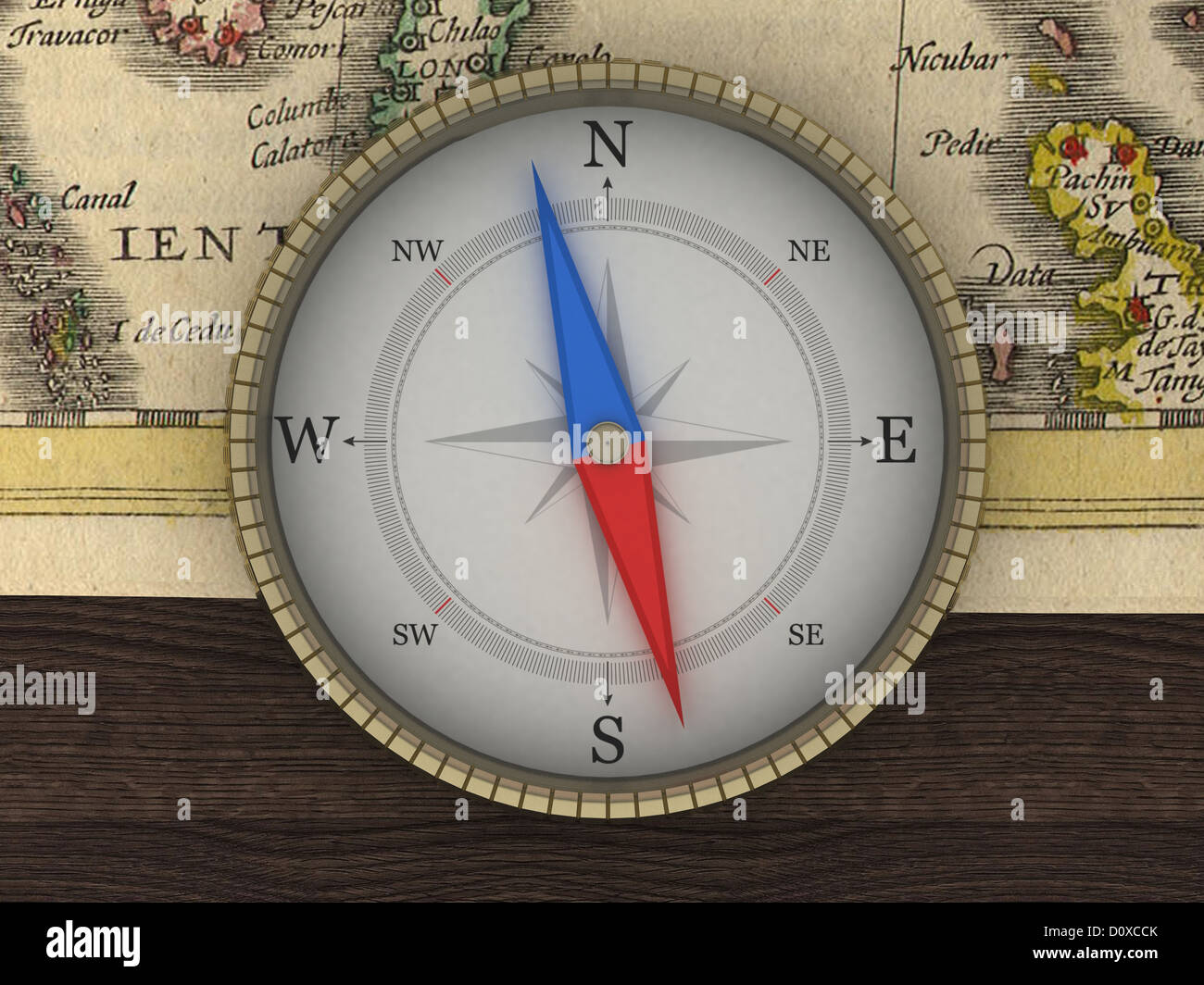 Old Map and Compass on the table Stock Photo - Alamy