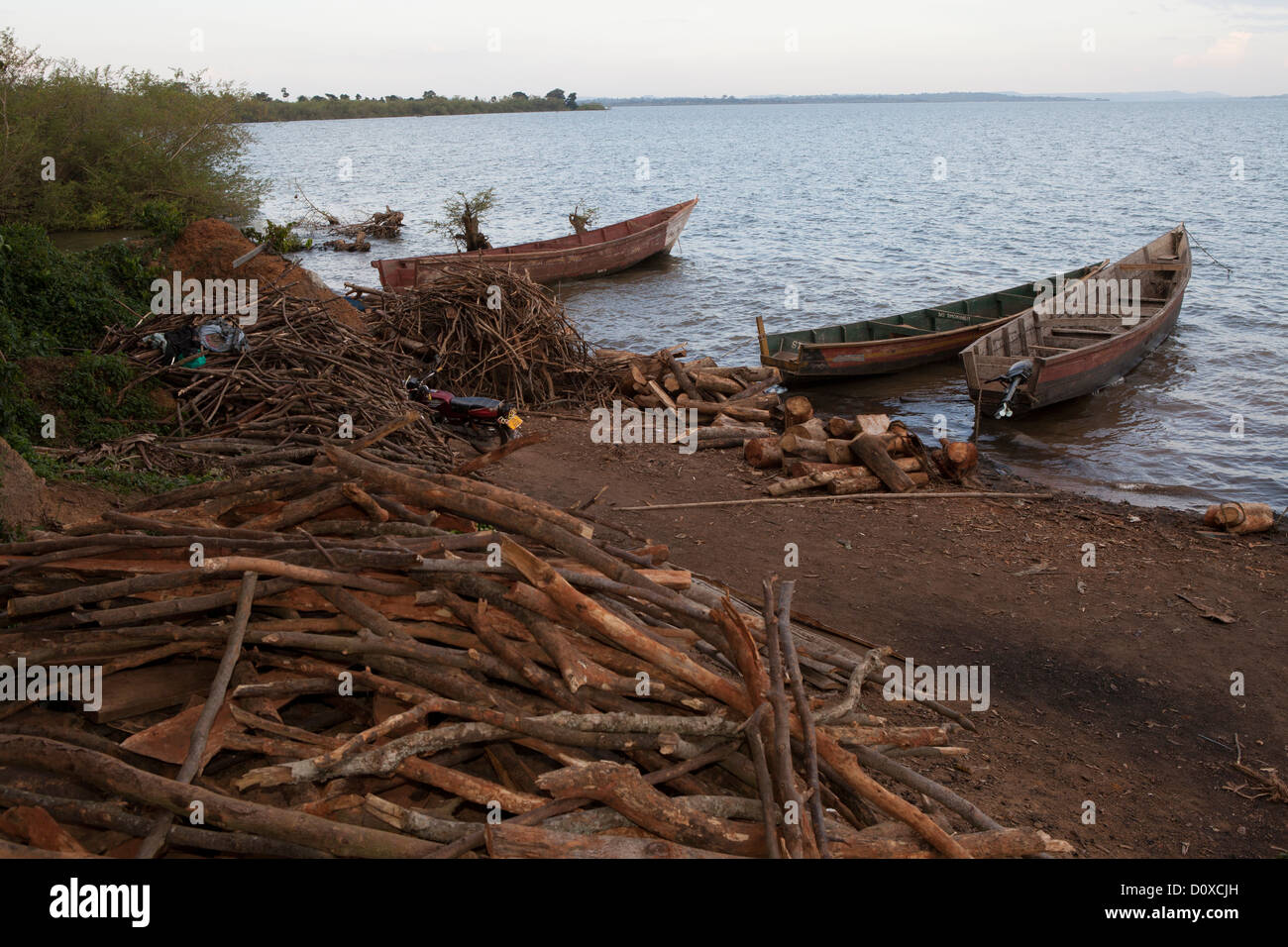 Lake Victoria Fishing Village Scene Bussi Island Uganda East Africa Stock Photo Alamy