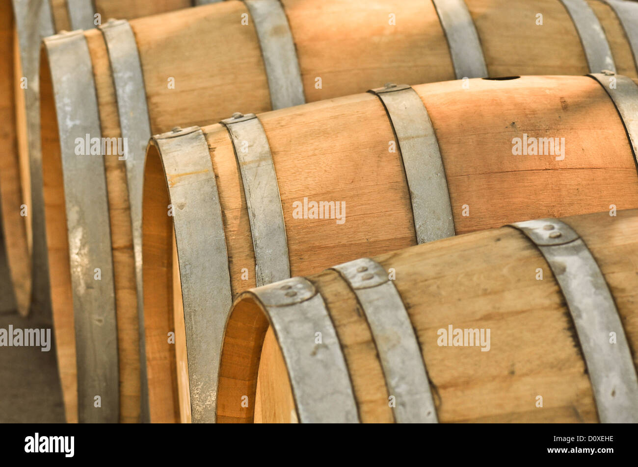 Barrel used to store vintage Wine Stock Photo Alamy