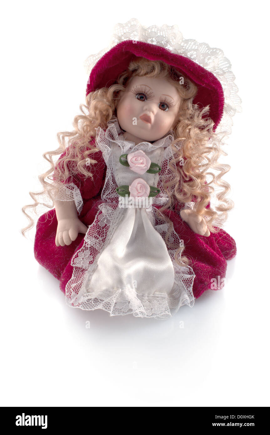 Ceramic doll on a white background Stock Photo