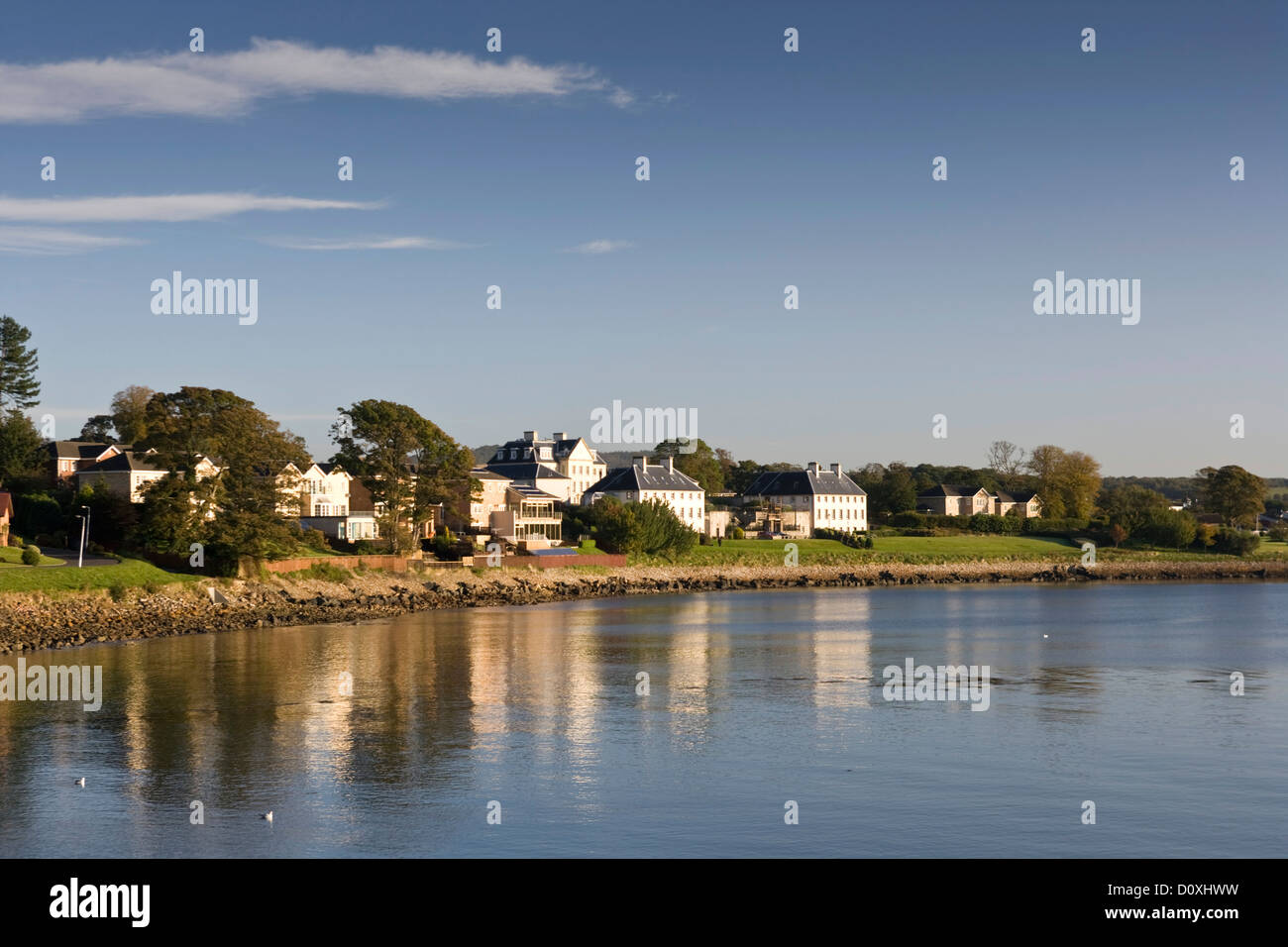 Houses on the coast Dalgety Bay, Fife. Stock Photo