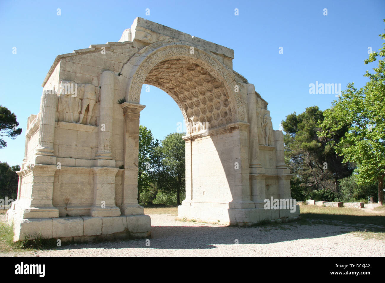 France, Europe, Provence, Saint Remy de Provence, archeology, Glanum, triumphal arch, excavation sites, Roman Stock Photo