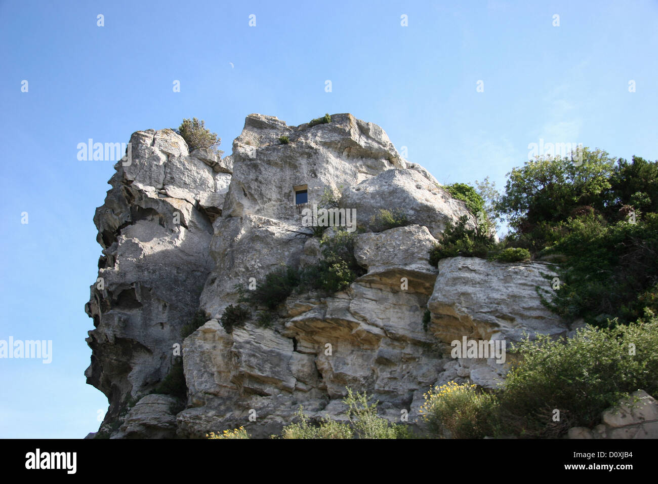 France, Europe, Provence, Les Baux, Alpilles, stones, brusquely, cliff formation, cliff, Stock Photo