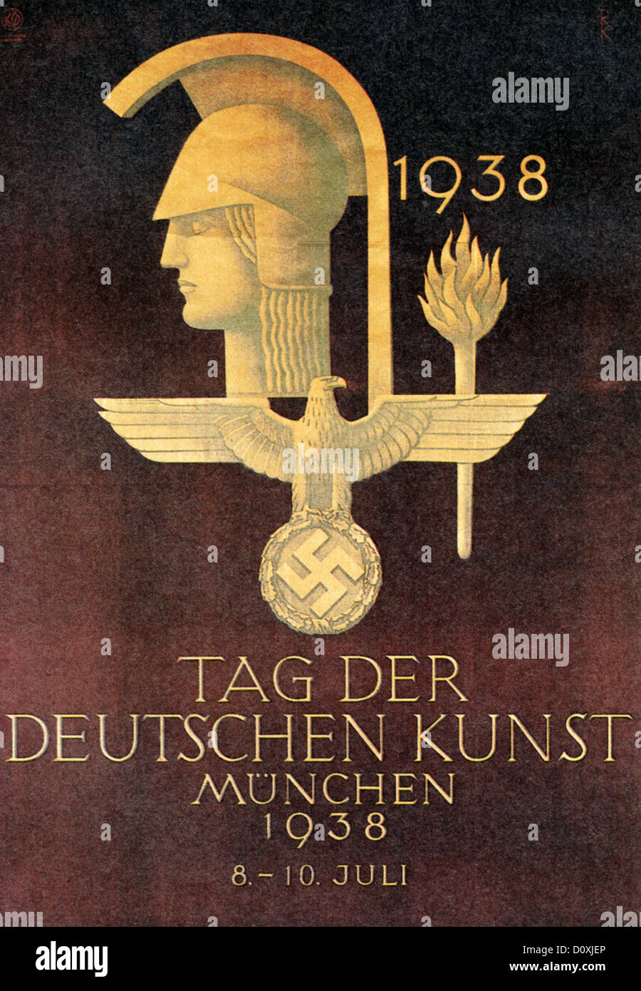 Day Of German Art, Nazi, art, exhibition, advertisement, Third Reich, Munich, 1938 Stock Photo