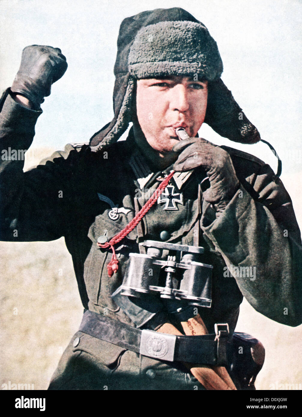 Operation, Barbarossa, Wehrmacht, troops, Russia, invasion, USSR, tank commander, pipe, World War II, Soviet Union, 1942, army Stock Photo