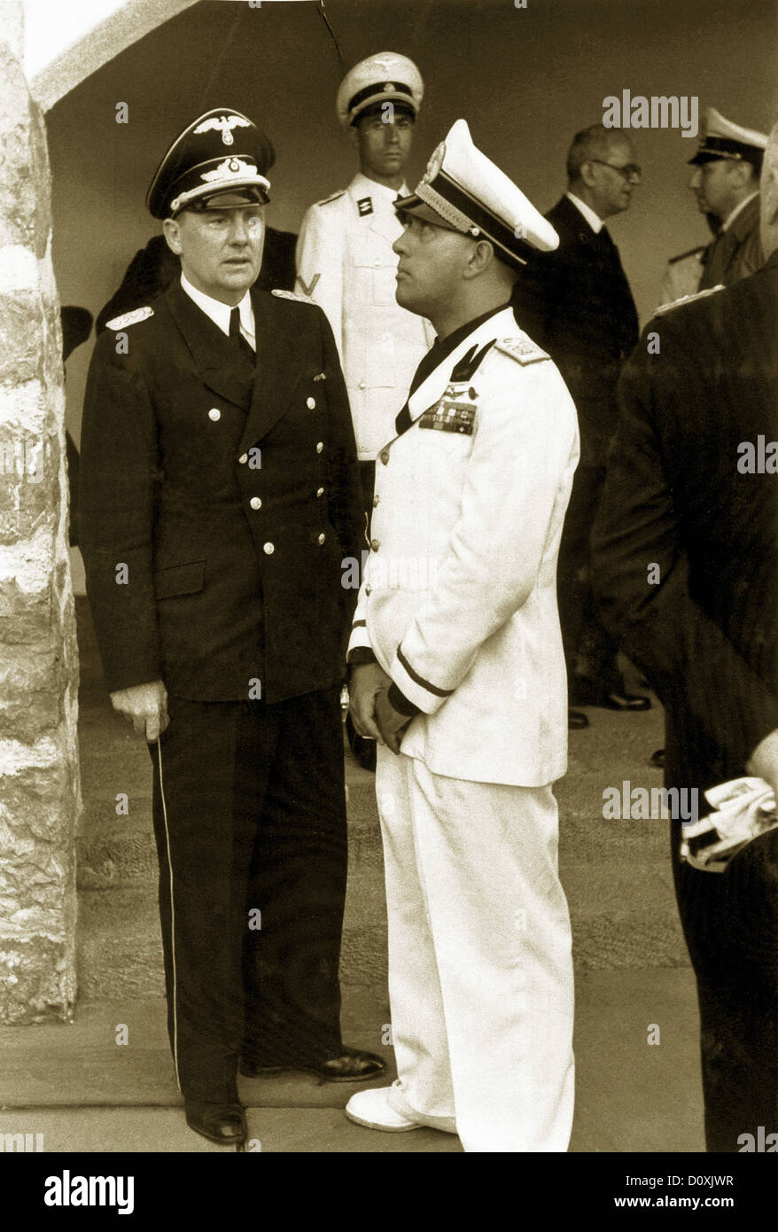 Count, Galeazzo Ciano, Italian, Foreign Minister, visiting, Berghof, interpreter, Paul Schmidt, Berchtesgaden, Germany, 1939, Wo Stock Photo