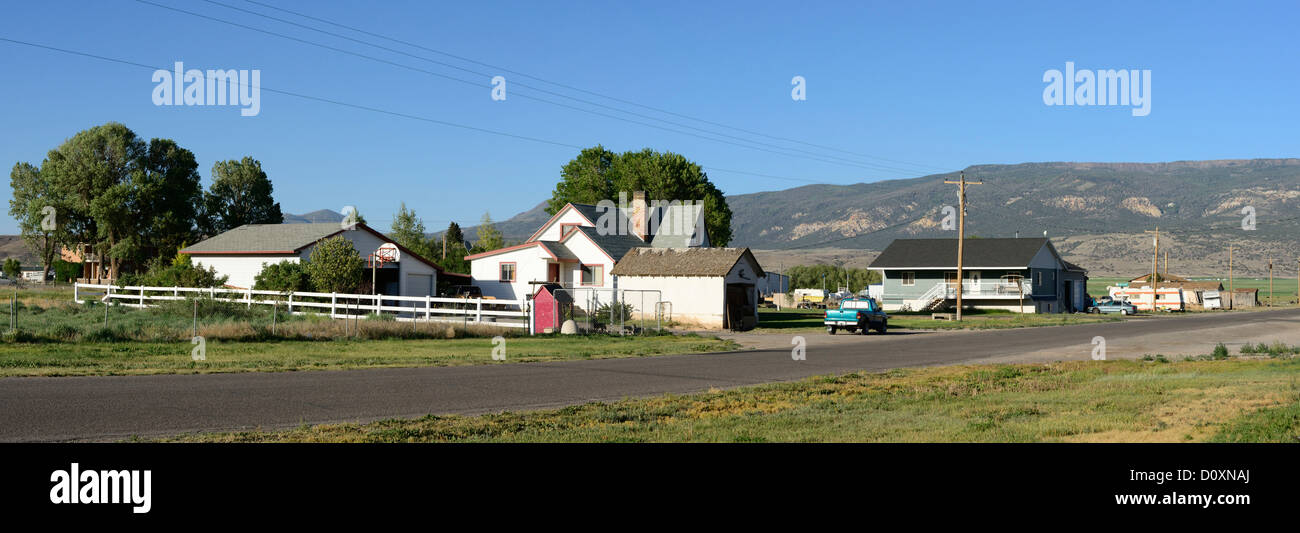 America, USA, United States, Utah, Loa, small, town, rural, panorama, Americana, America, Stock Photo