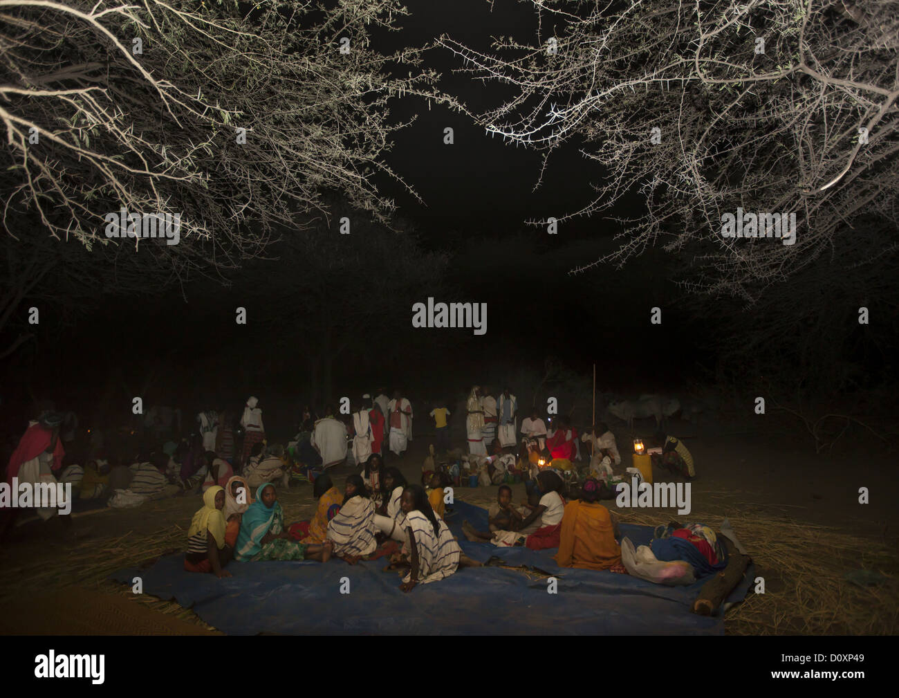 Night Shot Of Karrayyu Tribe People Resting During Gadaaa Ceremony ...