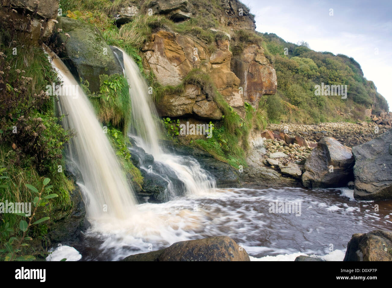 Waterfall at Hayburn Wyke, north of Scarborough, Yorkshire Stock Photo Alamy Waterfall at Hayburn Wyke, north of Scarborough, Yorkshire Stock Photo Alamy