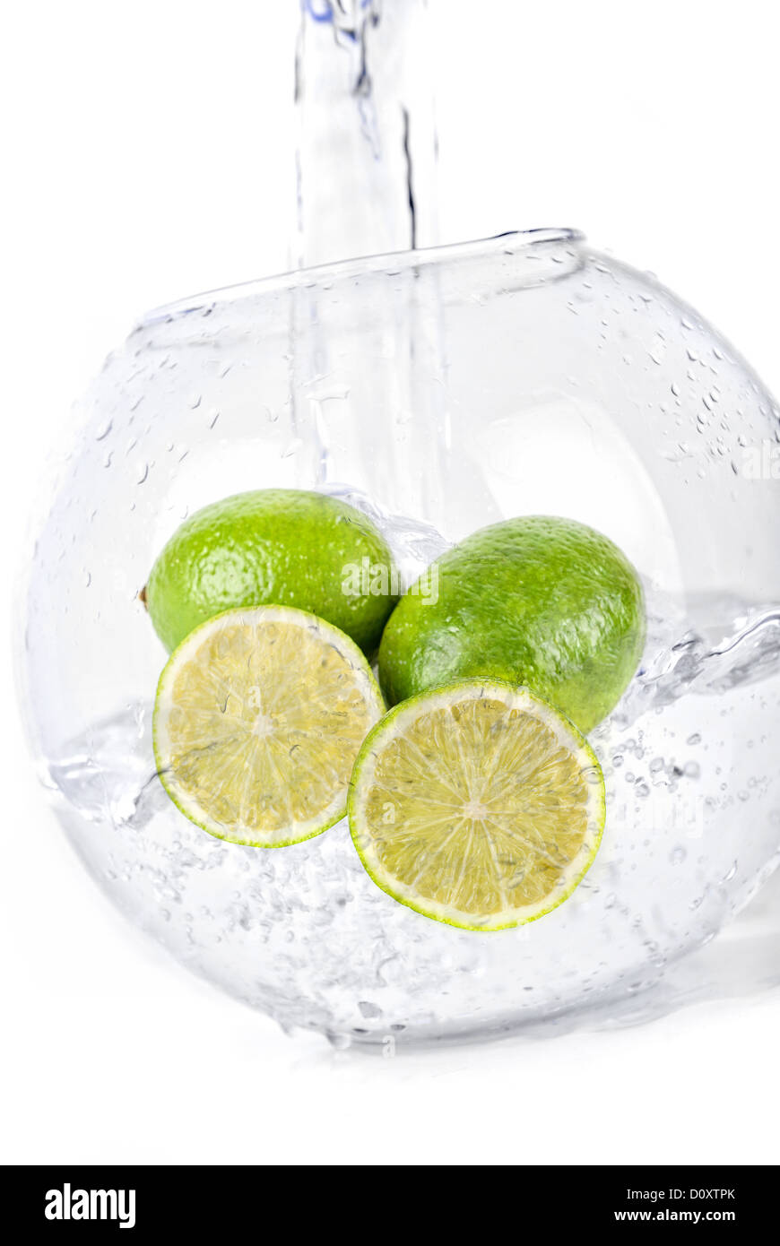 limes in water Stock Photo