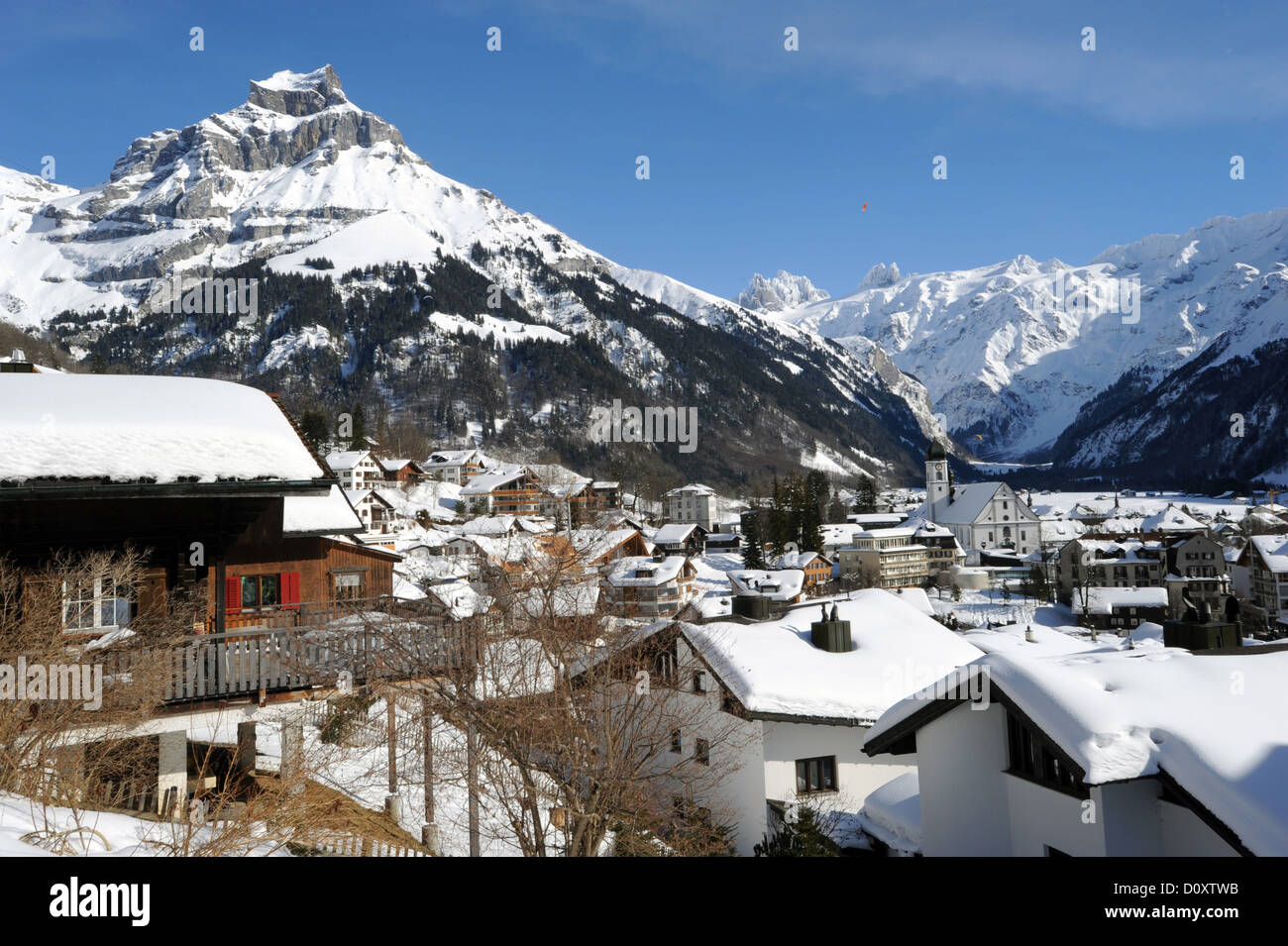 Switzerland, Europe, Obwalden, Engelberg, winter, village, mountains