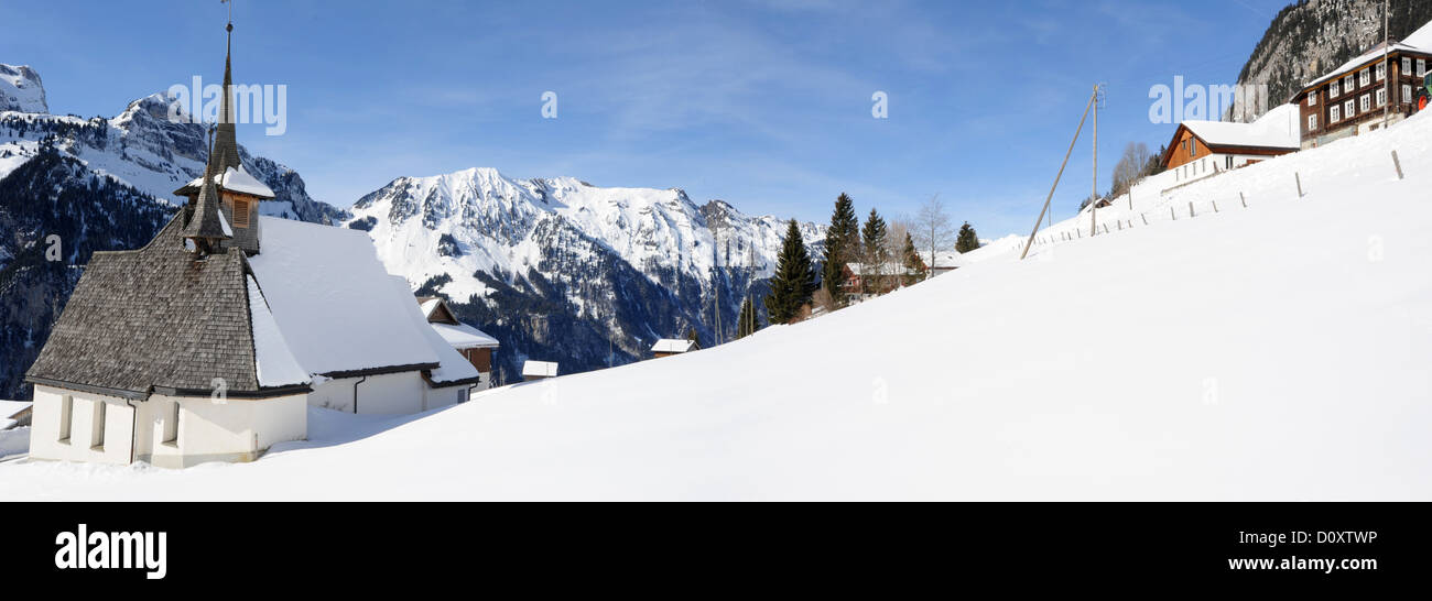 Switzerland, Europe, Obwalden, Engelberg, winter, village, mountains