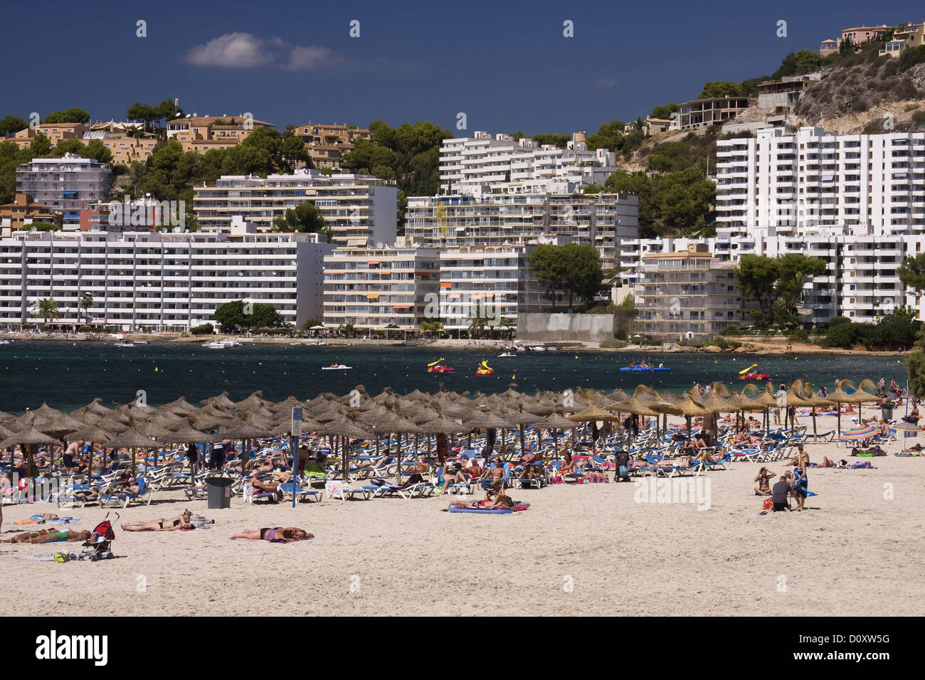 Balearic Islands, outside, Europe, people, Majorca, person, person, Mediterranean Sea, people, persons, Ponca, sand beaches, san Stock Photo