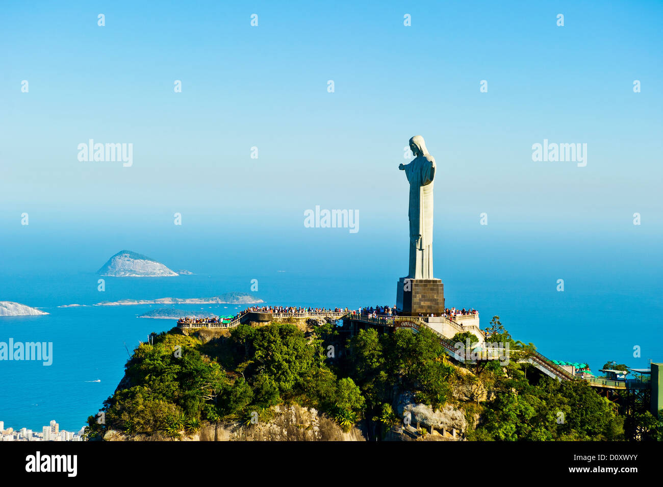 Christ the Redeemer statue overlooking Rio de Janeiro, Brazil Stock Photo