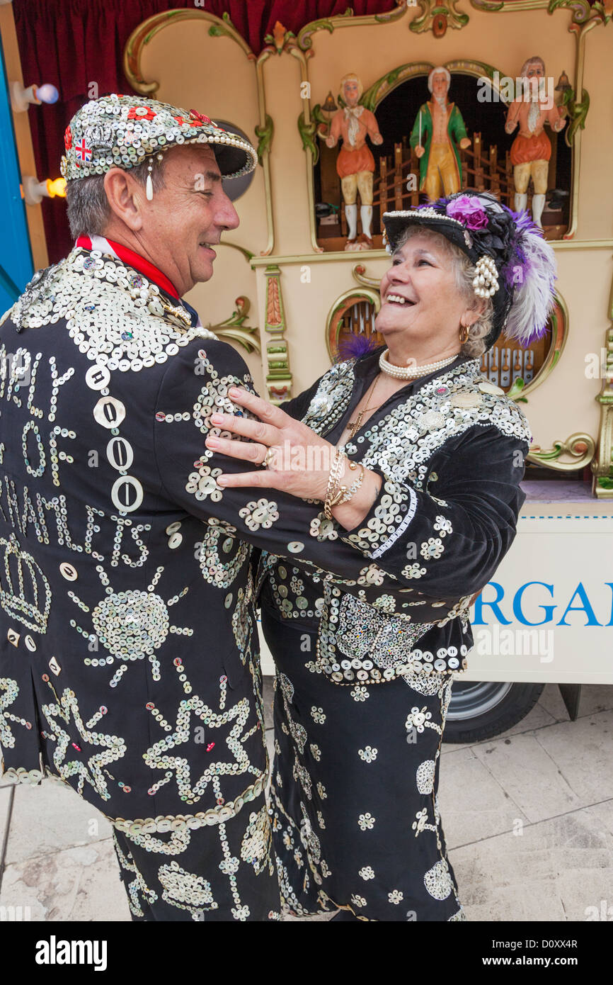 England, London, Pearly King and Pearly Queen Stock Photo