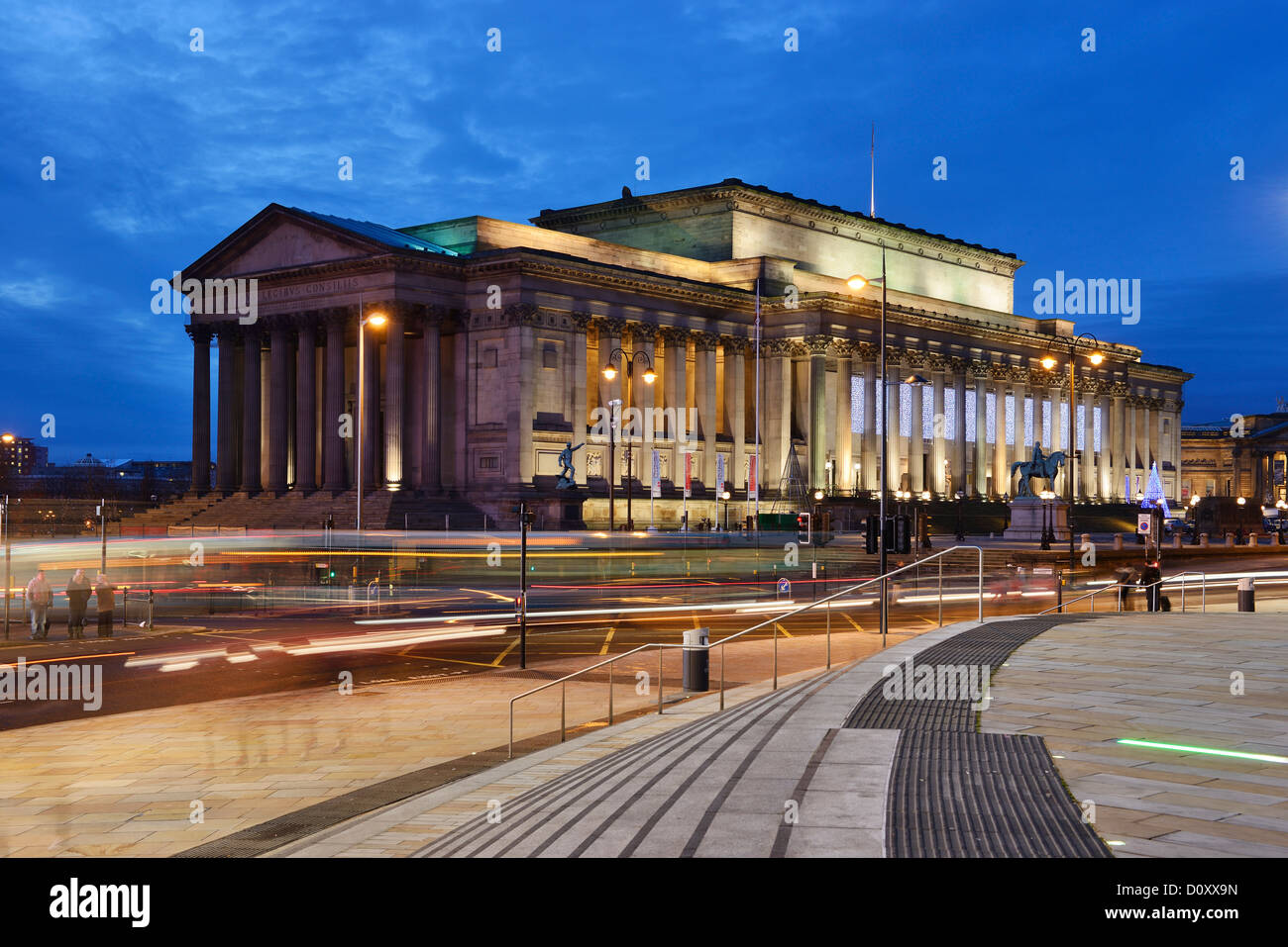 St Georges Hall lit up at night Liverpool Stock Photo