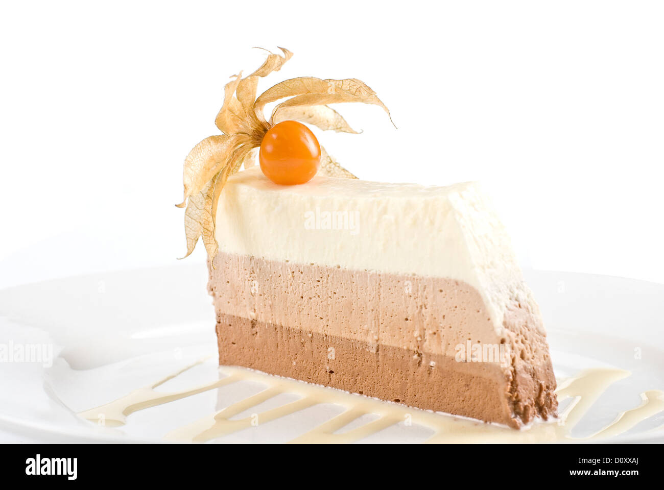 dessert from three different kind of chocolate Stock Photo Alamy