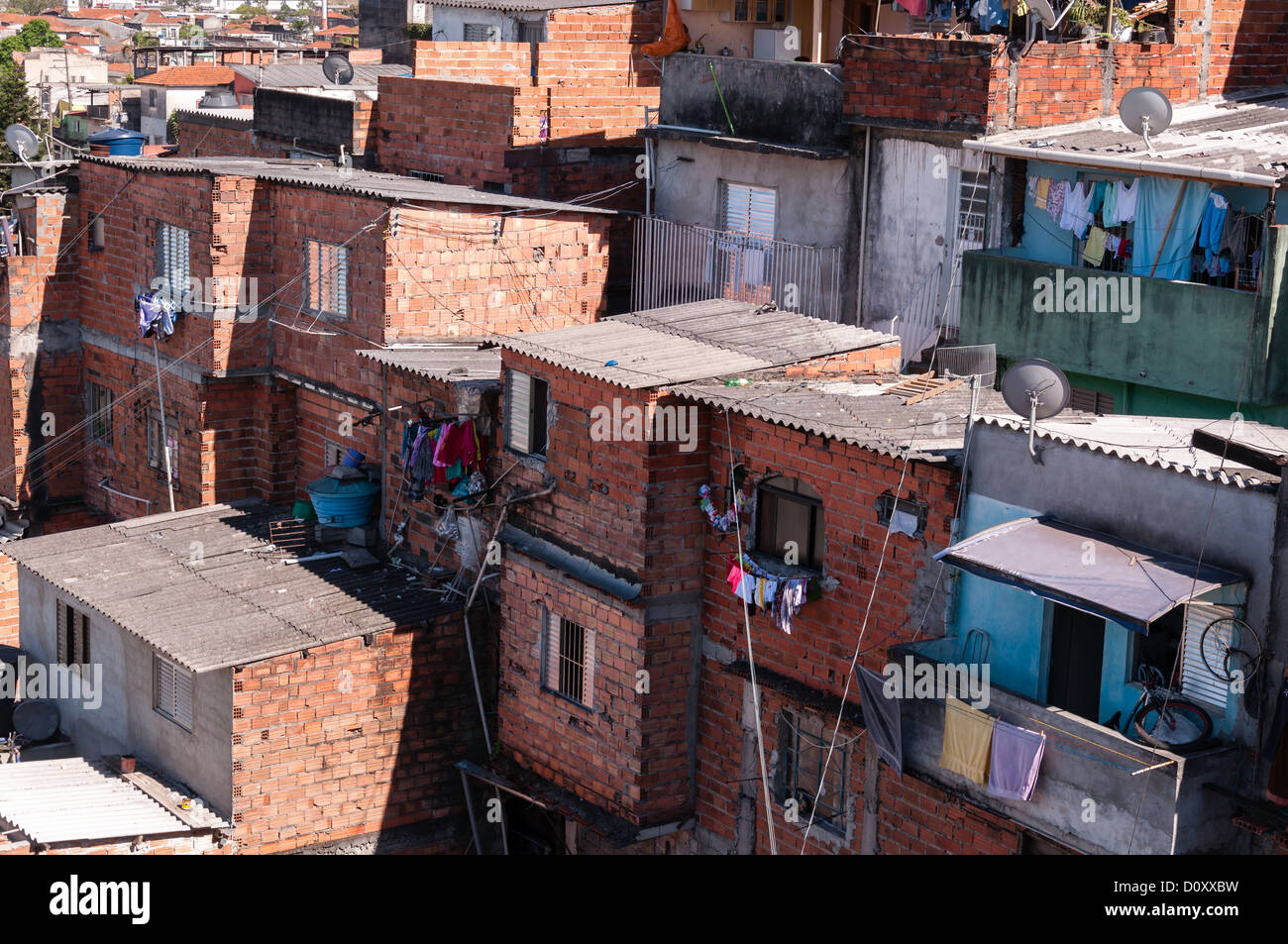 Shacks in the slum in a poor neighborhood of Sao Paulo Stock Photo - Alamy