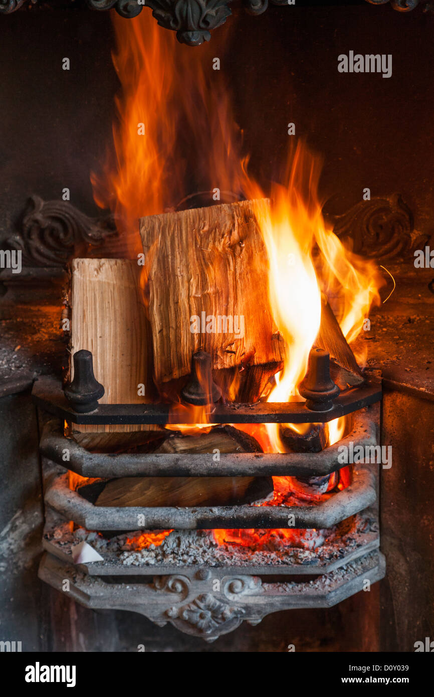 England, Fireplace Stock Photo