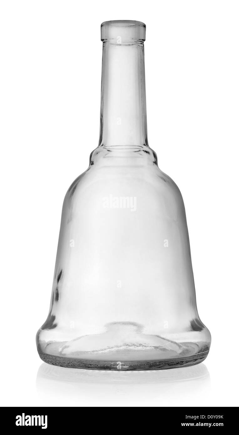 Empty bottles of liquor isolated on a white background Stock Photo