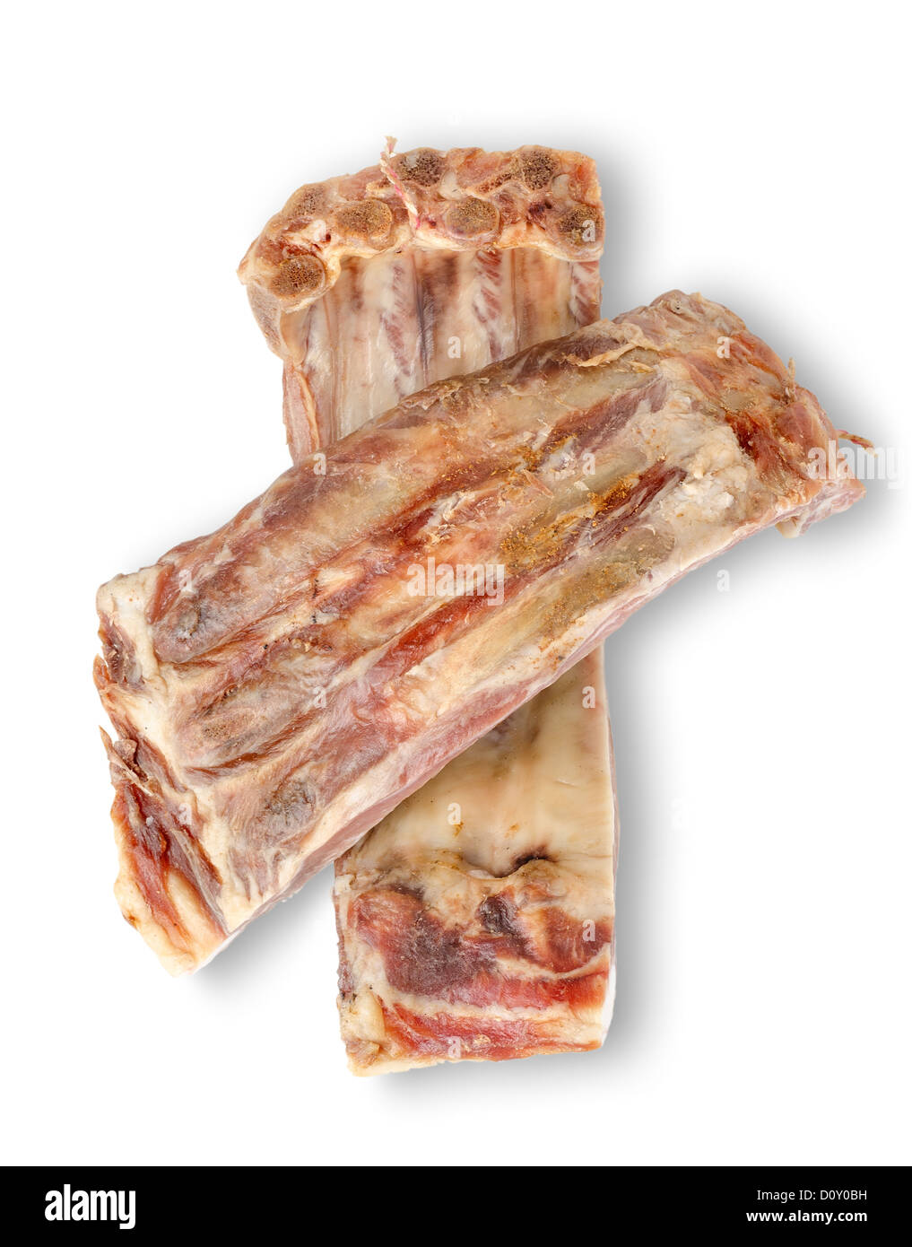 Ribs in the form of a cross isolated on white background Stock Photo