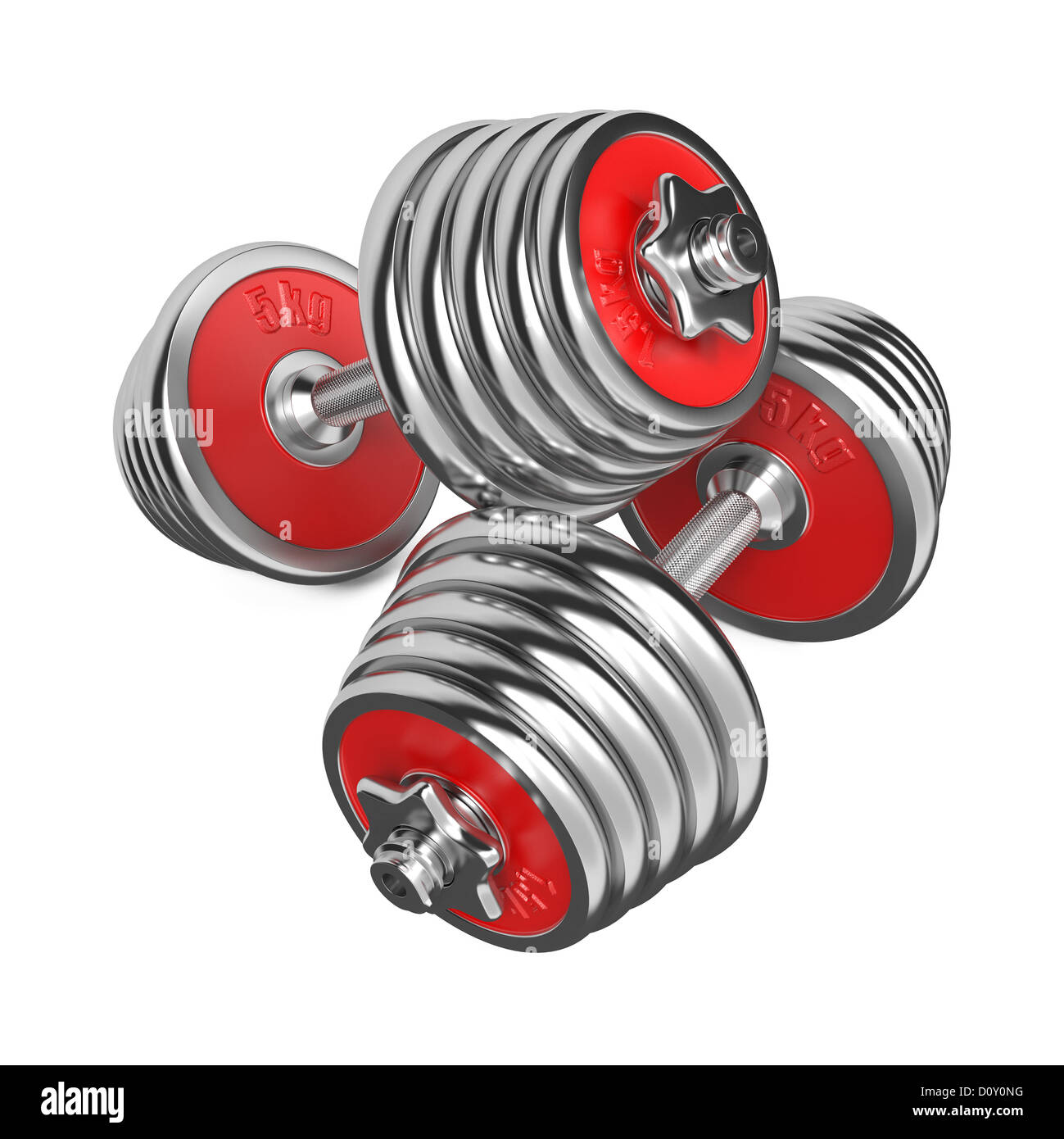 Two Iron Dumbbells Isolated on White Background. 3d Stock Photo Alamy