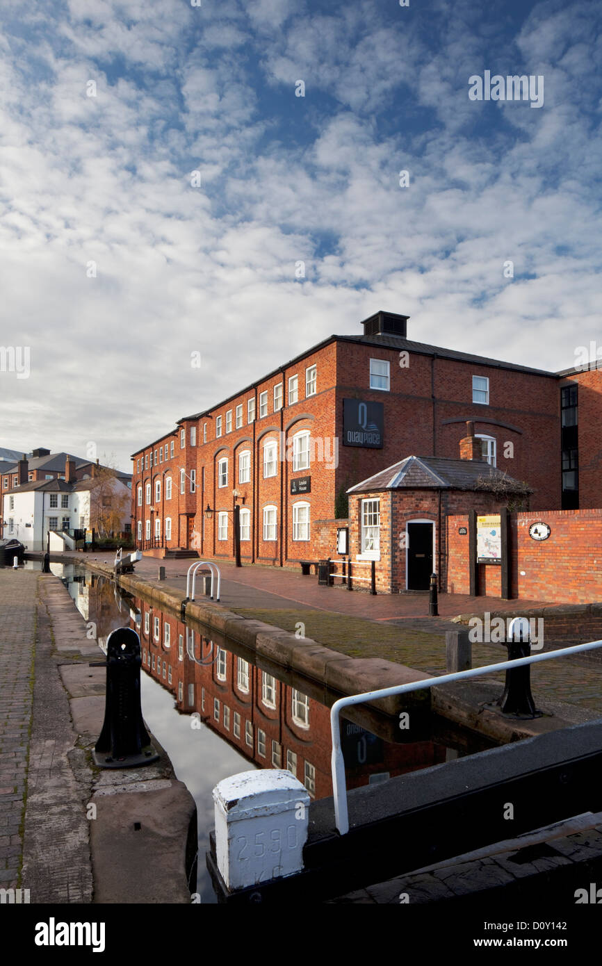 Top lock at Cambrian Wharf, Birmingham and Fazeley Canal, Birmingham