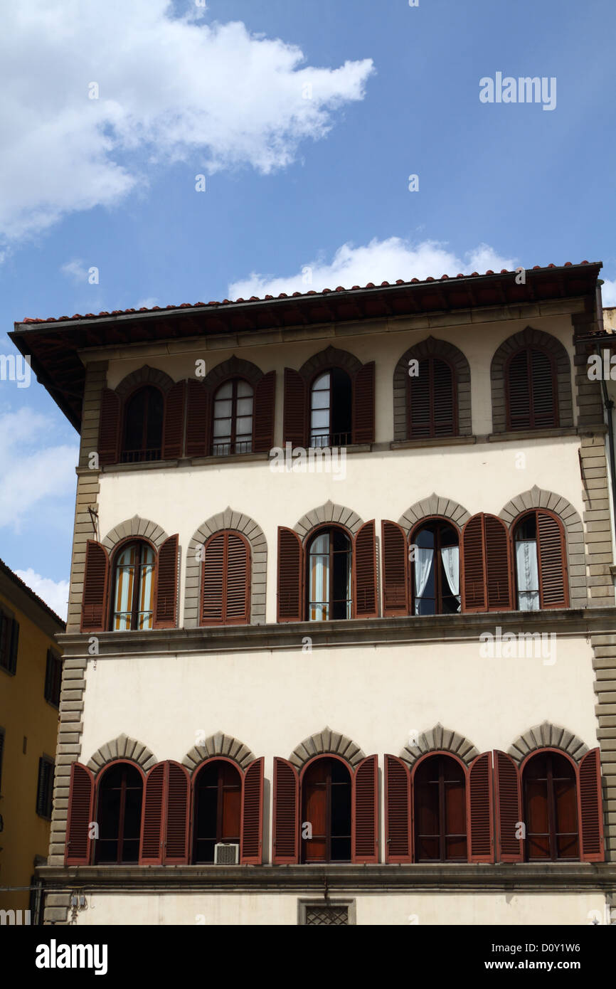 Typical exterior Facade of a Building in Florence Tuscany, Italy Stock ...