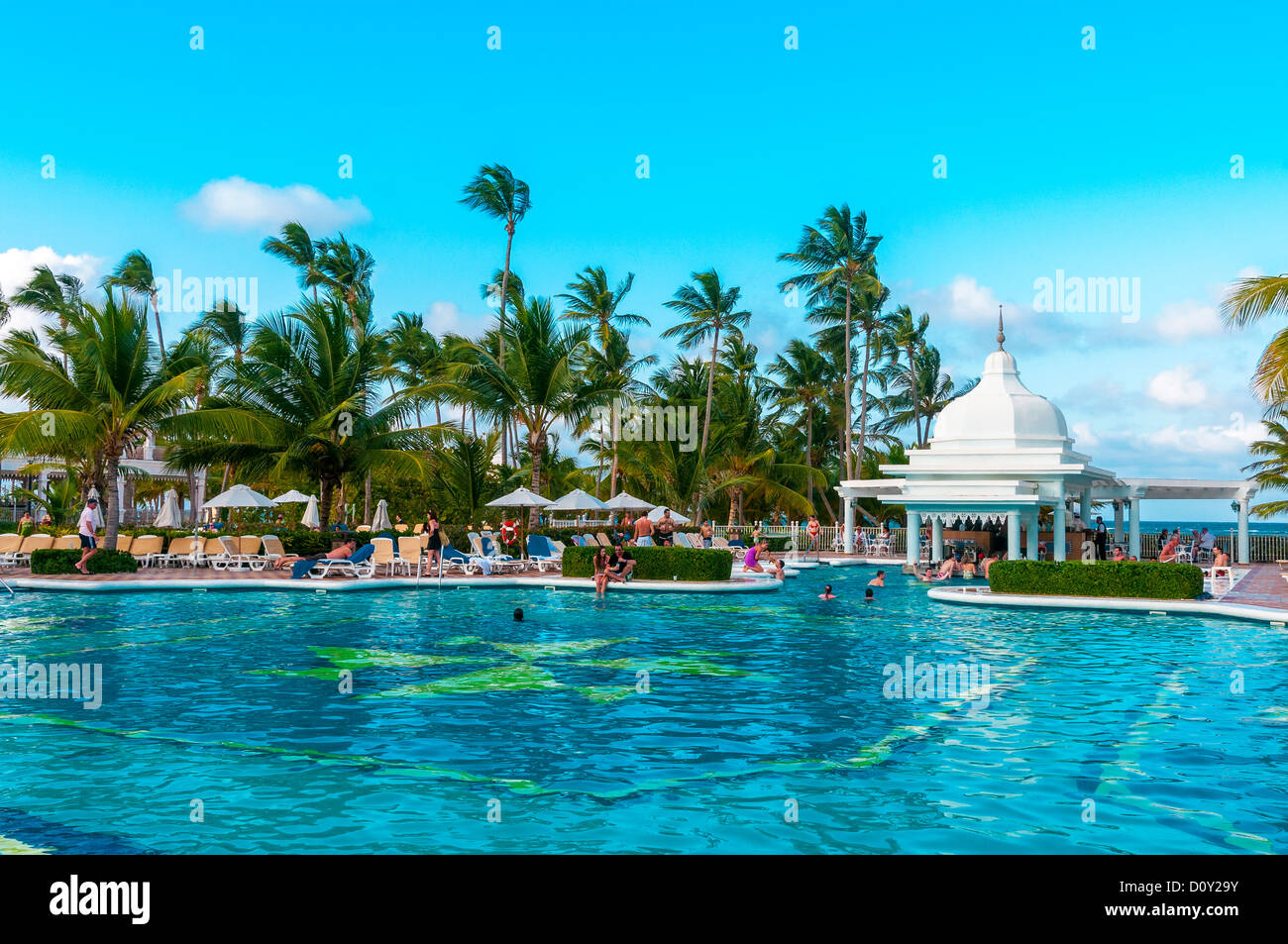 Riu palace hotel punta cana dominican republic caribbean swimming pool hires stock photography