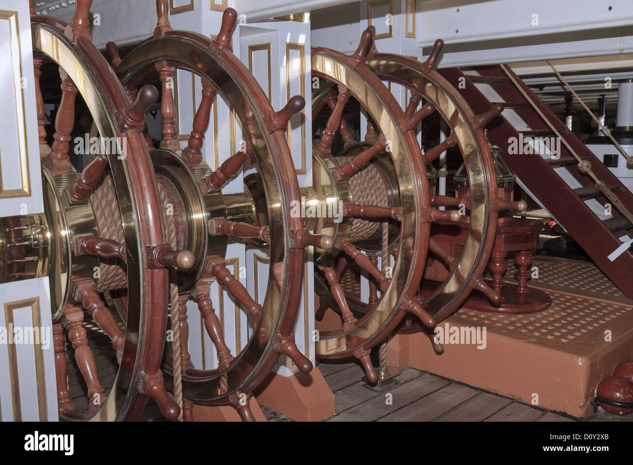 UK Hampshire Sailing Ships Steering Gear Stock Photo Alamy