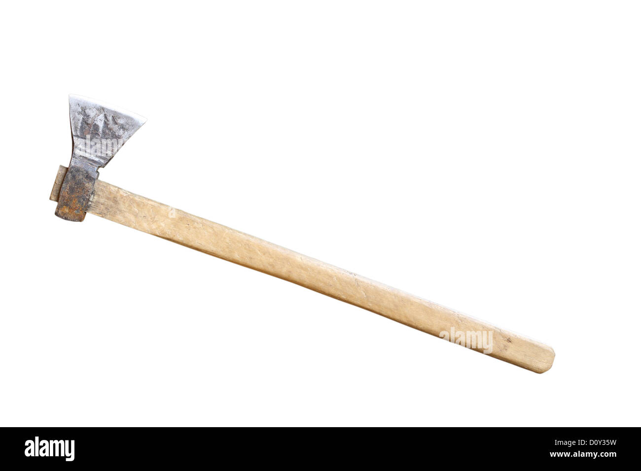 old massive ax isolated over white background Stock Photo