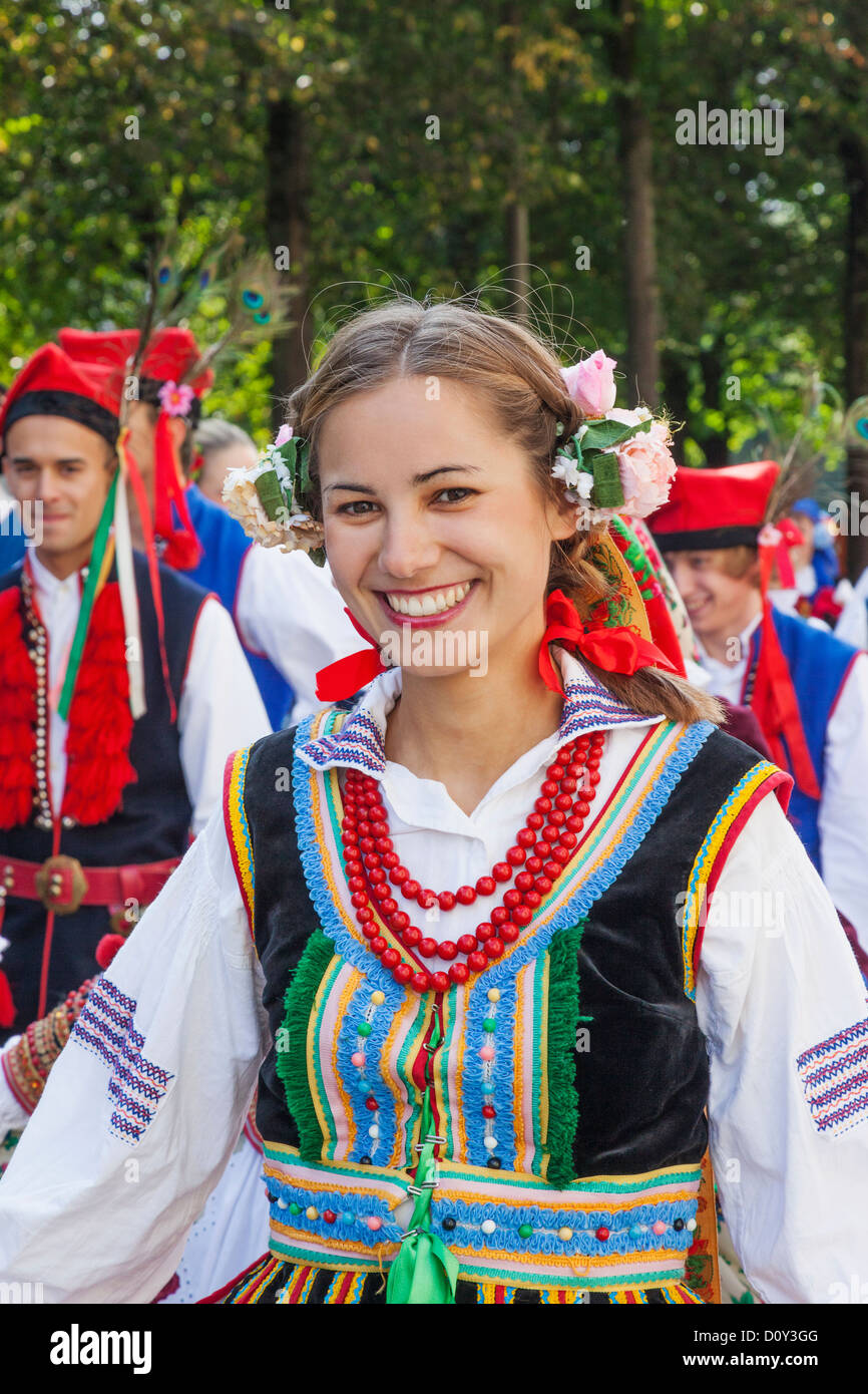 Poland, Girl in Traditional Polish National Costume Stock Photo - Alamy