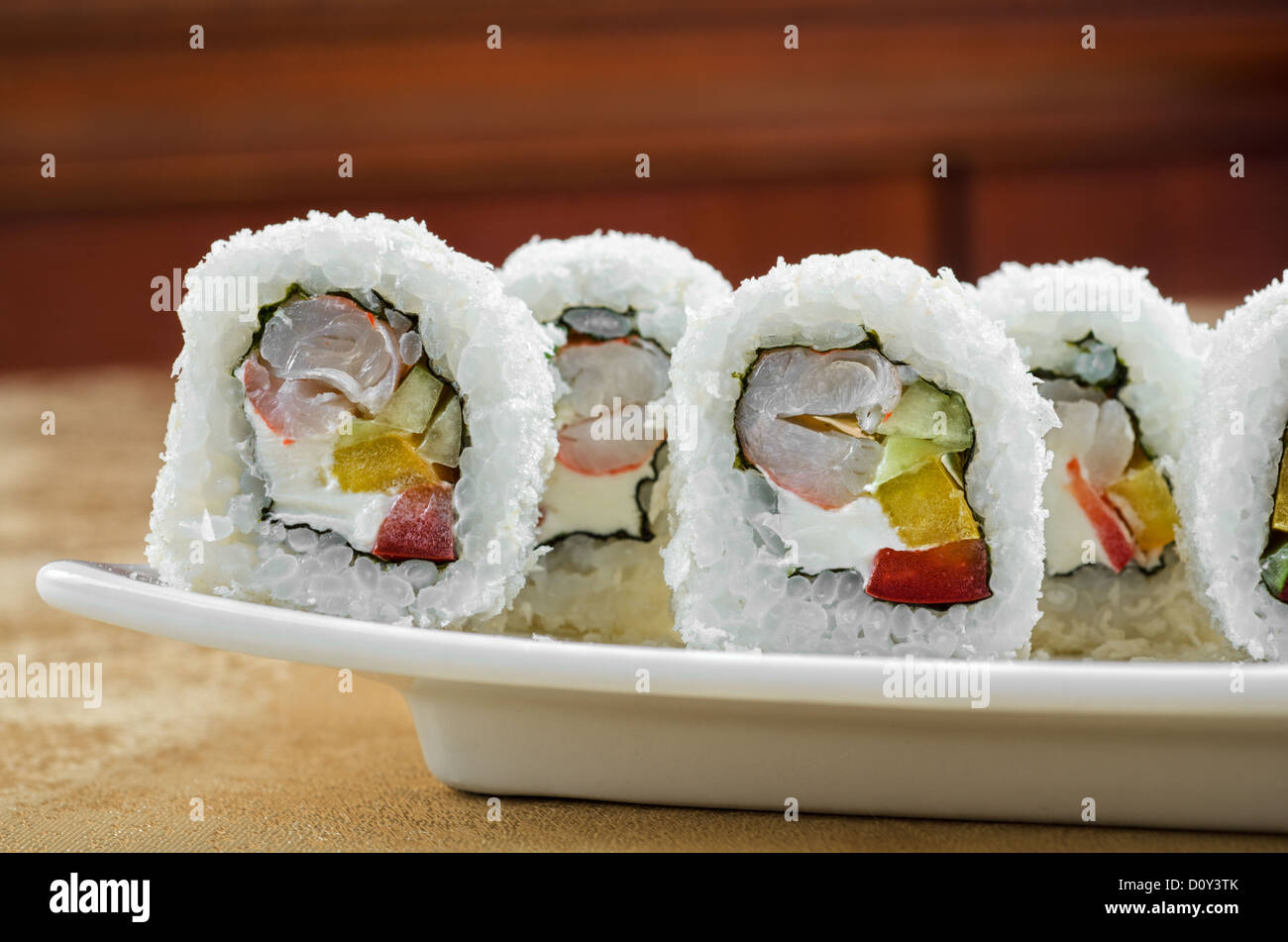 shrimp sushi roll Stock Photo - Alamy