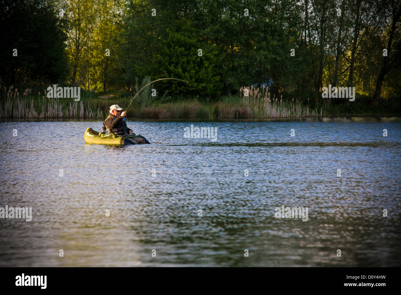 Angler playing fish from 
