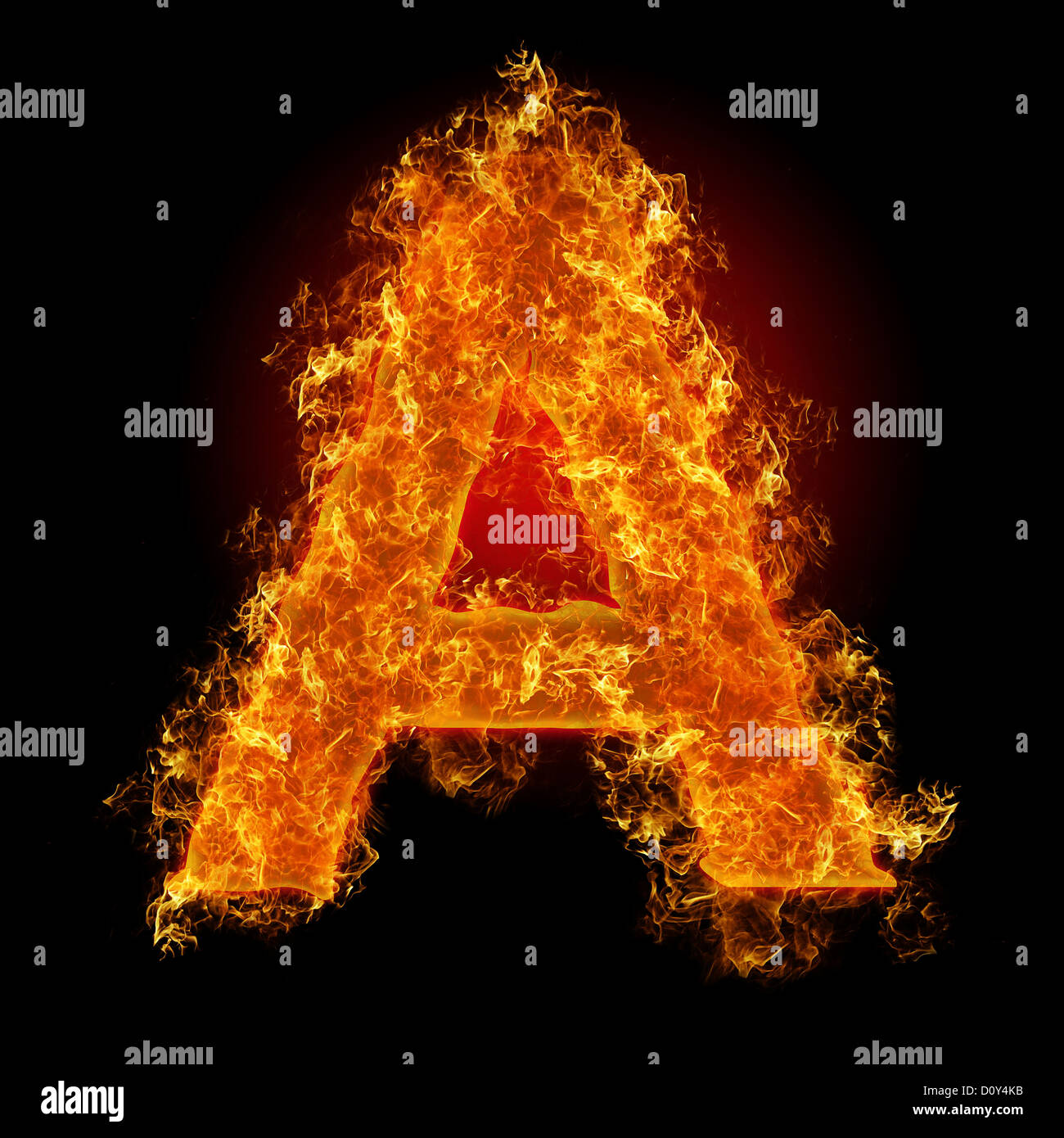 Fire letter A Stock Photo - Alamy