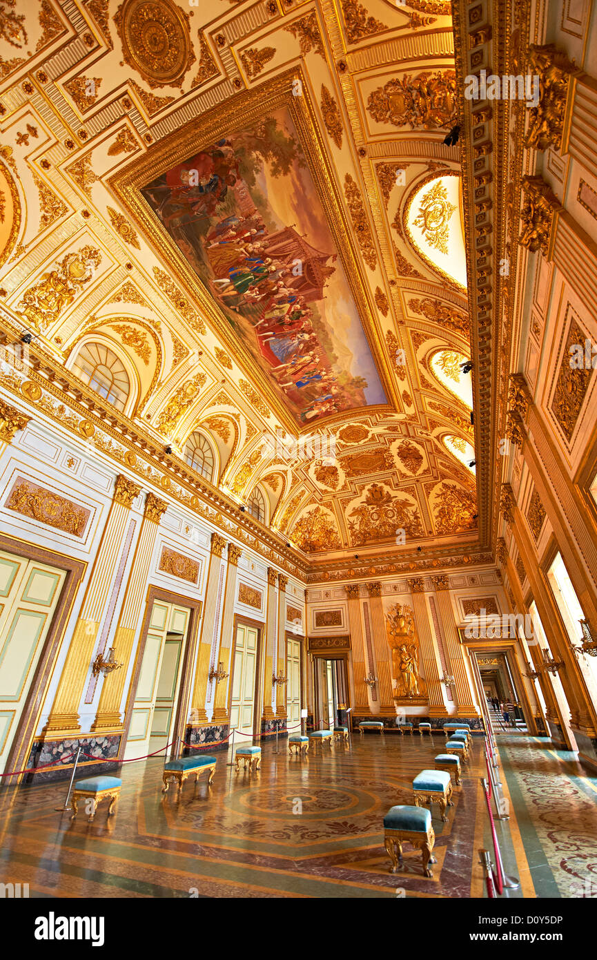 Interior room of Royal Palace of Caserta, Italy. Stock Photo