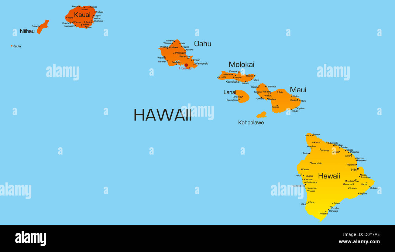 United States Map Alaska And Hawaii Red Hi Res Stock Photography And Hawaii D0Y7AE 