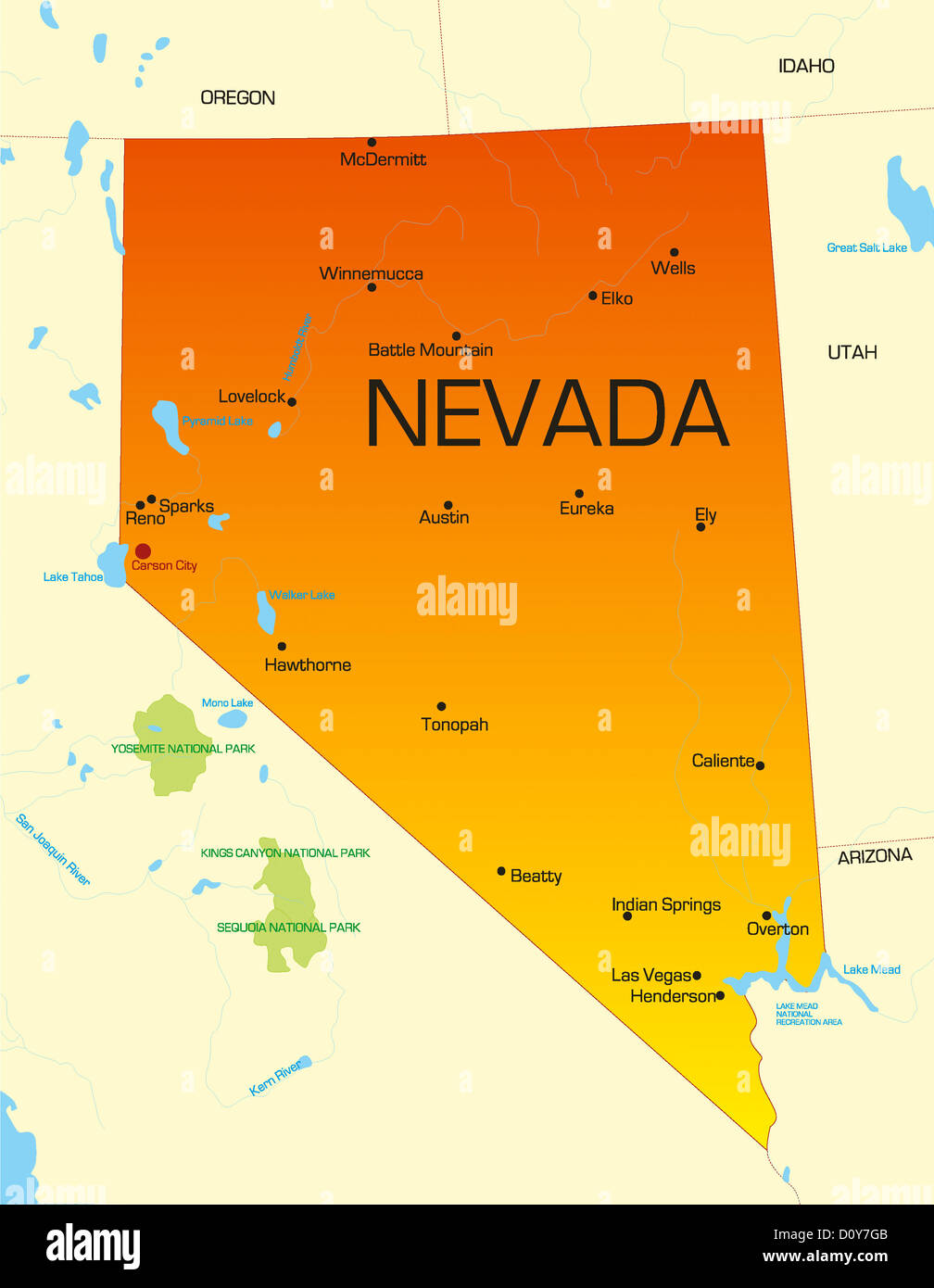 Nevada county map hires stock photography and images Alamy