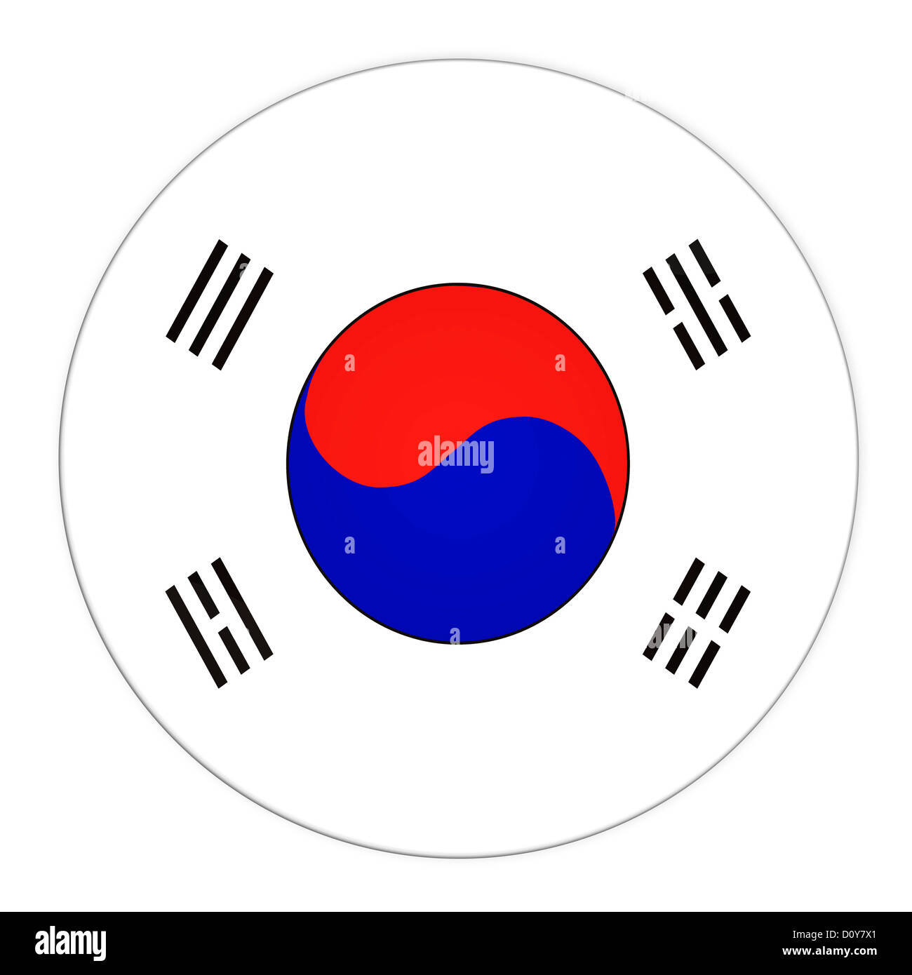 South Korea button with flag Stock Photo Alamy