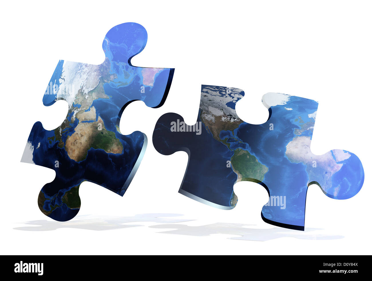 global map puzzles comunication Stock Photo