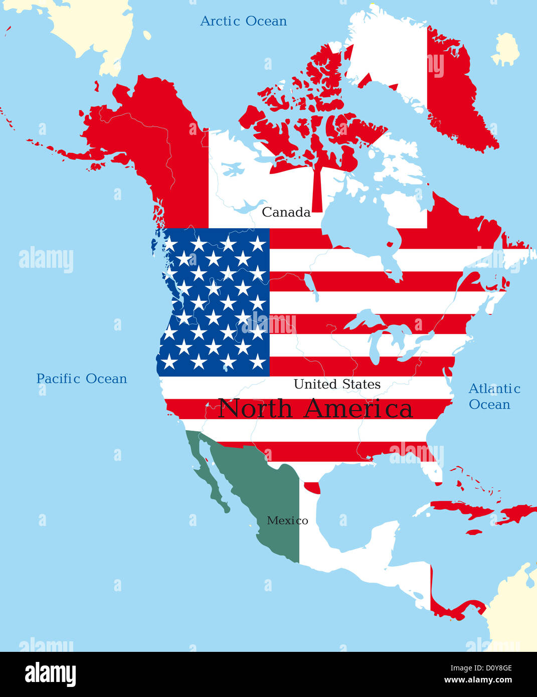Map of north america Stock Photo