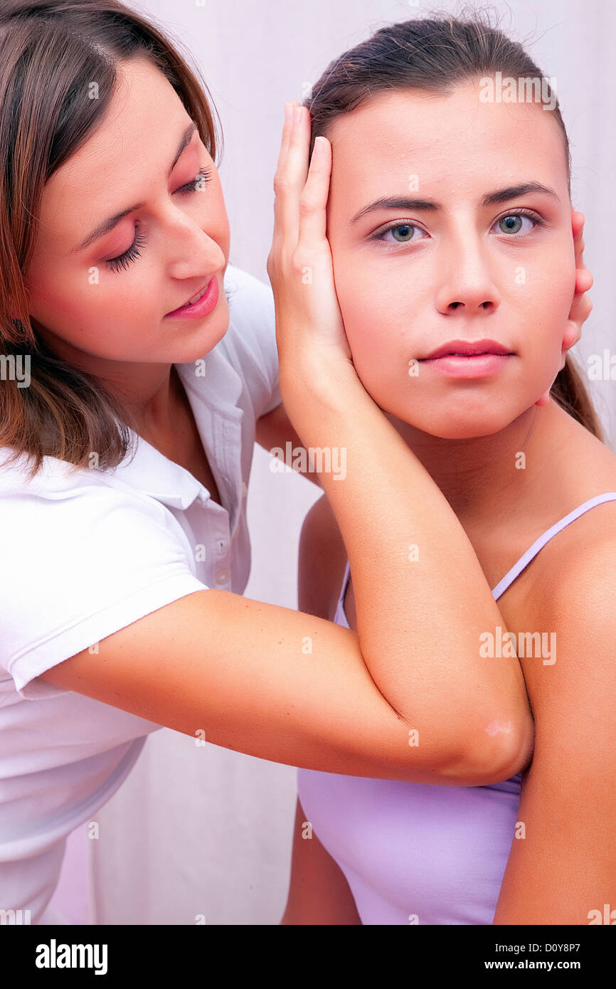 osteopathic technical evaluation for cervical spine Stock Photo