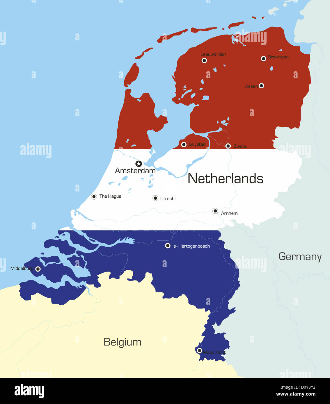 Netherlands digital map hi-res stock photography and images - Alamy