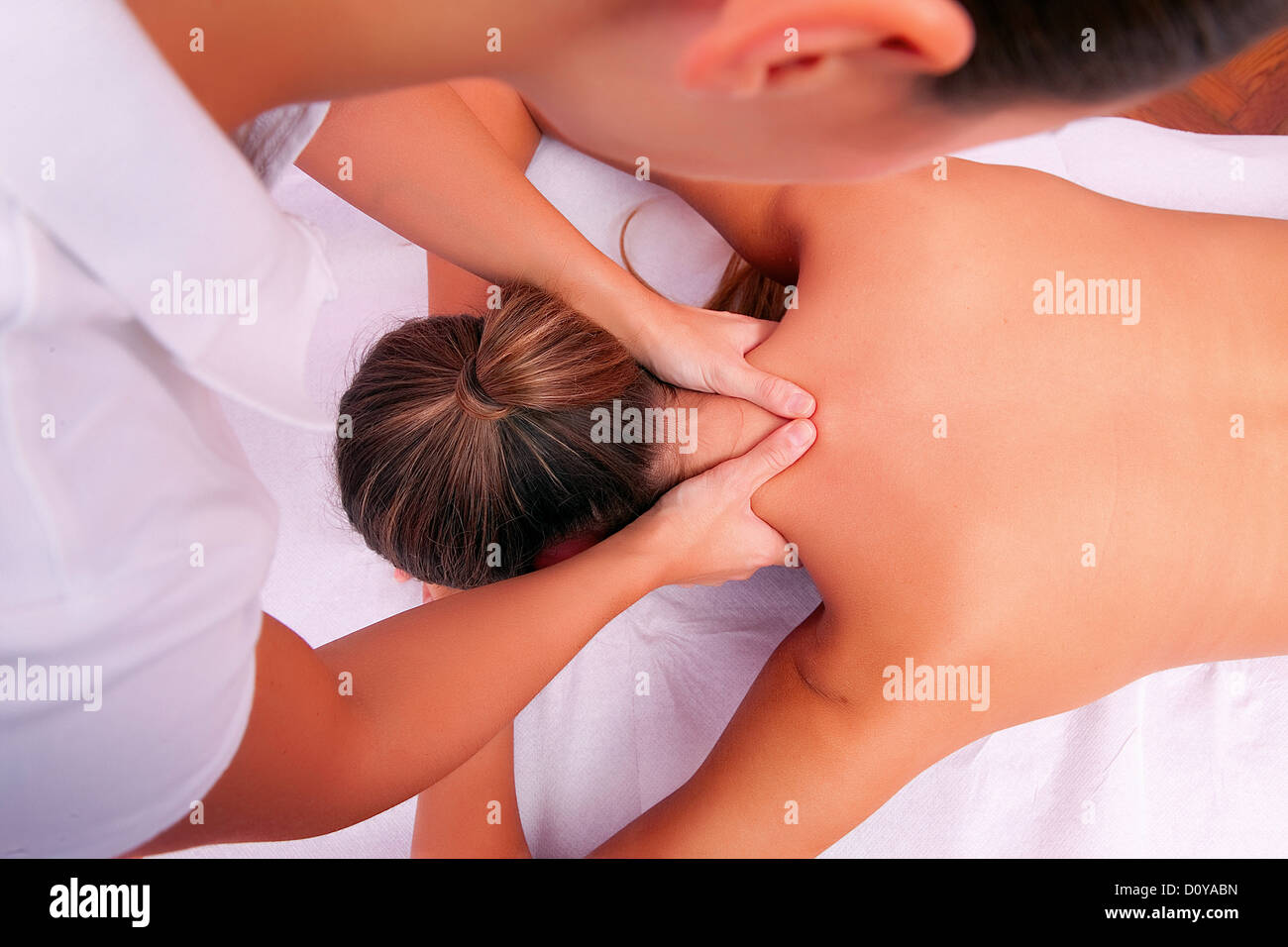 cervical mobilization  manual therapy  cervical spine Stock Photo