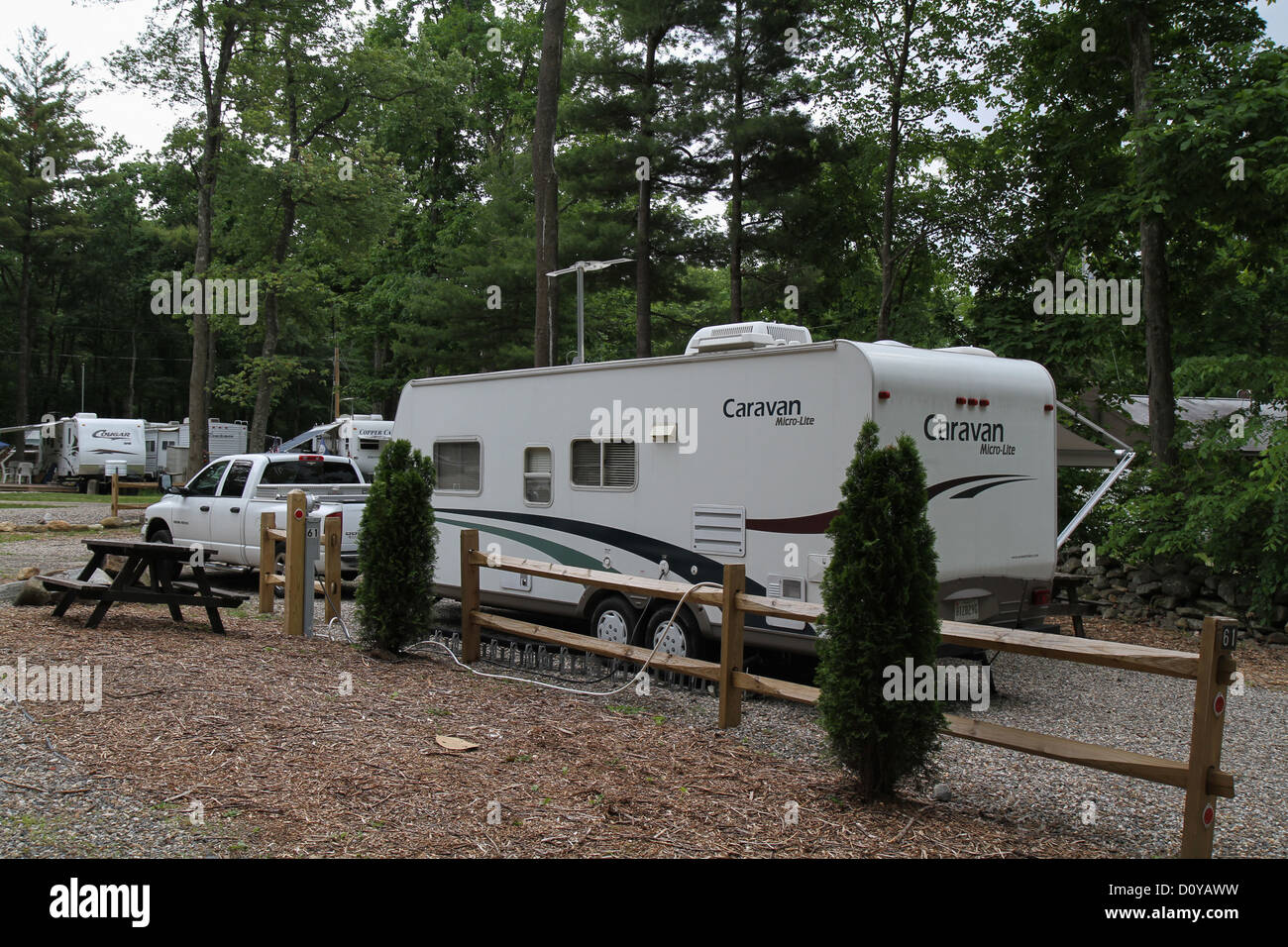 Massachusetts campground campsite Stock Photo Alamy