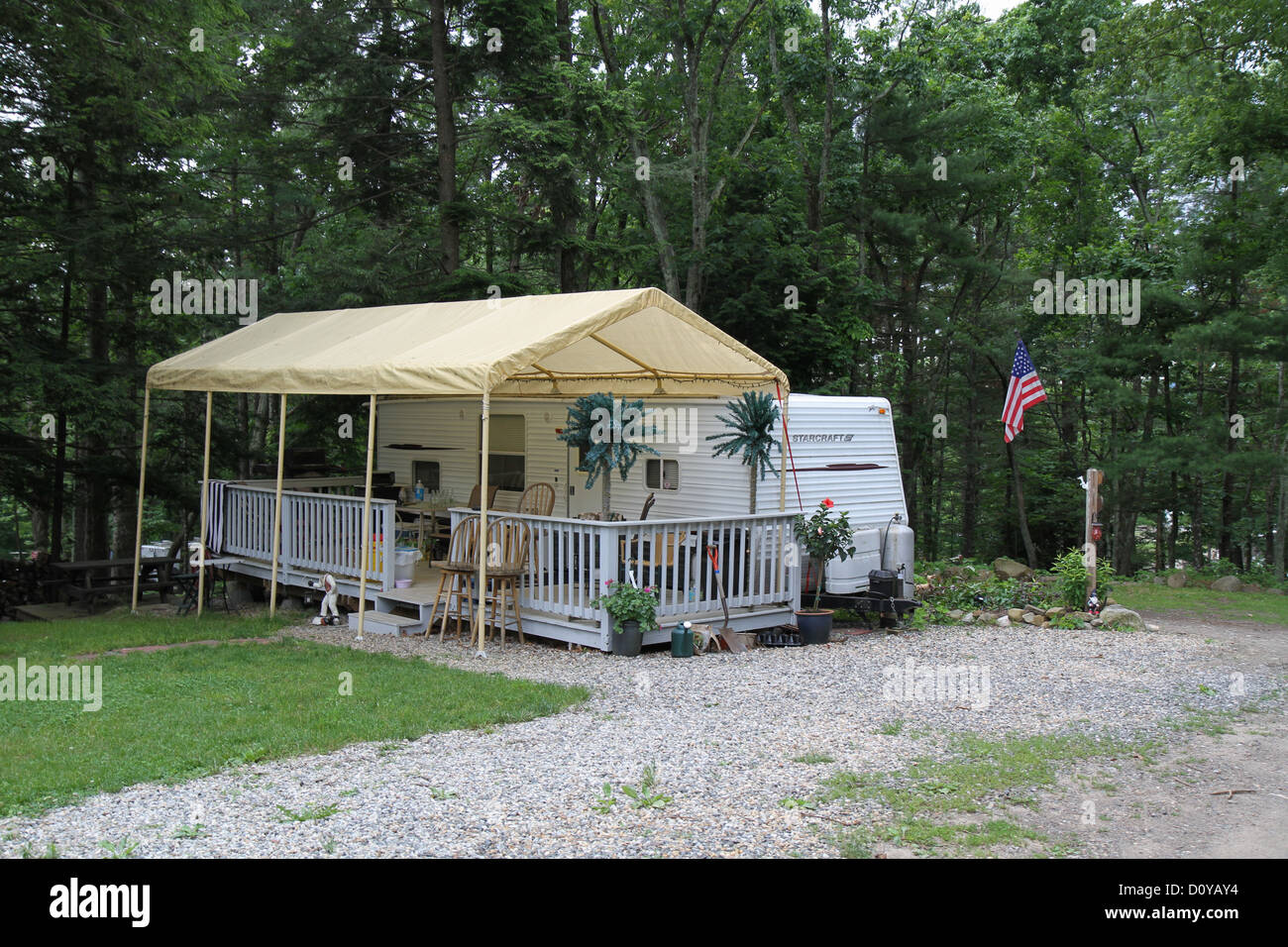 Massachusetts campground campsite Stock Photo Alamy