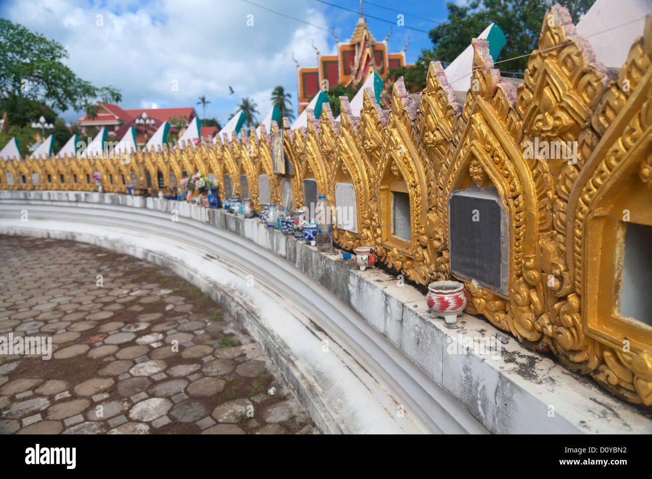 Columbarium in Wat Plai Laem Stock Photo