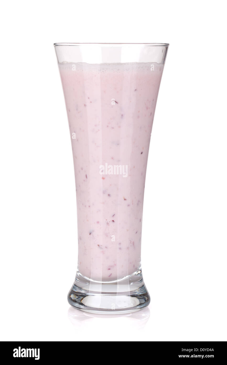 Cherry milk smoothie. Isolated on white background Stock Photo Alamy