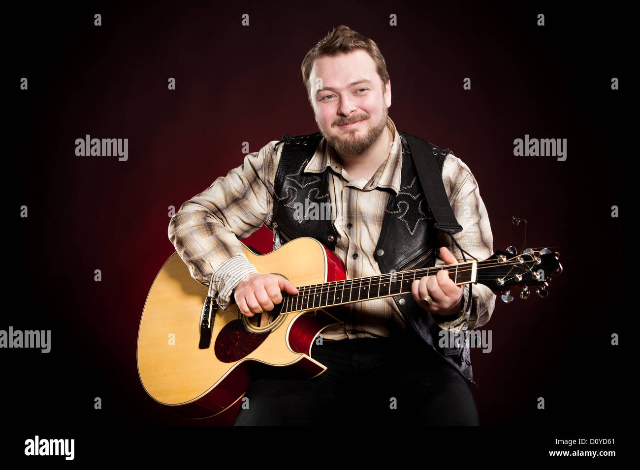 man with a guitar Stock Photo