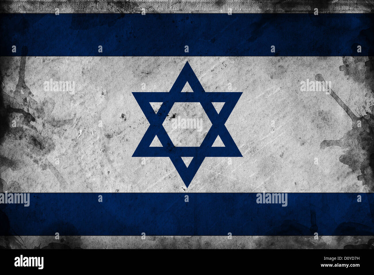 Grunge flag of Israel, image is overlaying a detailed grungy texture Stock Photo